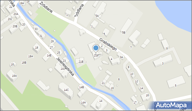 Kowary, Jeleniogórska, 21d, mapa Kowary