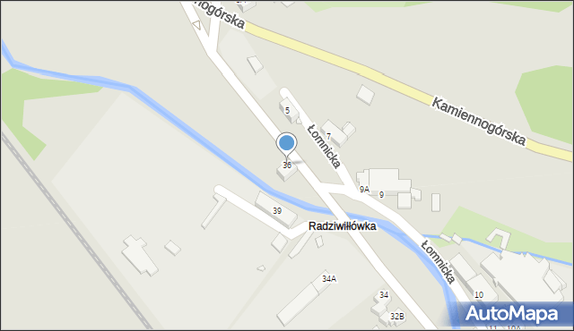 Kowary, Jeleniogórska, 36, mapa Kowary