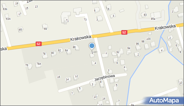 Kozy, Jesionowa, 2, mapa Kozy