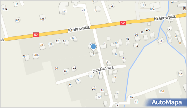 Kozy, Jesionowa, 4, mapa Kozy