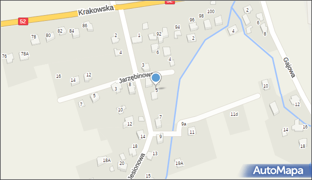 Kozy, Jesionowa, 5, mapa Kozy