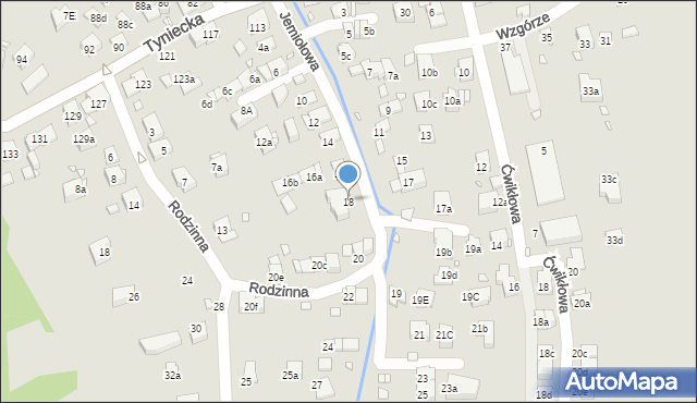 Kraków, Jemiołowa, 18, mapa Krakowa