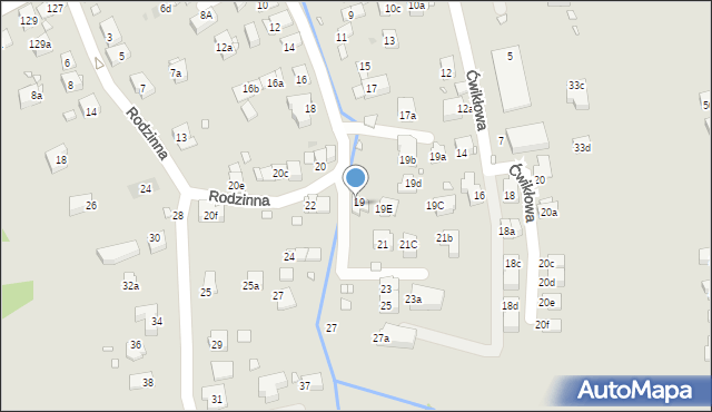 Kraków, Jemiołowa, 19F, mapa Krakowa