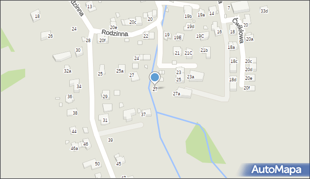 Kraków, Jemiołowa, 27, mapa Krakowa