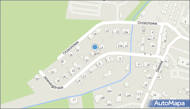 Kraków, Jeleniogórska, 16, mapa Krakowa