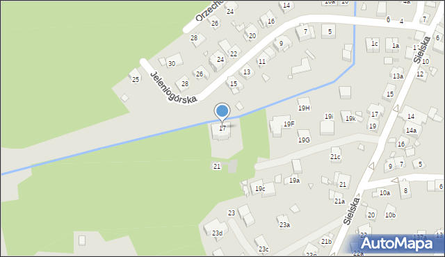 Kraków, Jeleniogórska, 17, mapa Krakowa