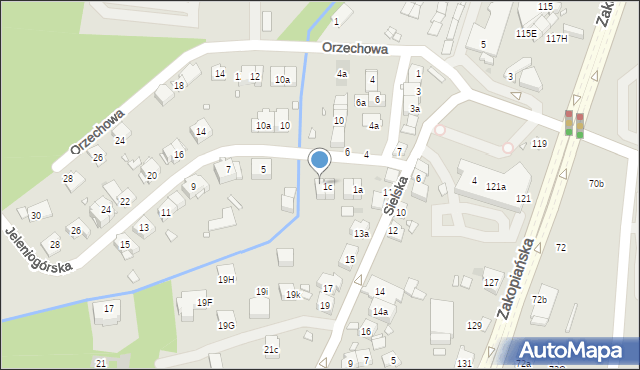 Kraków, Jeleniogórska, 1d, mapa Krakowa