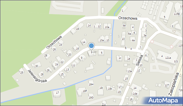 Kraków, Jeleniogórska, 7, mapa Krakowa