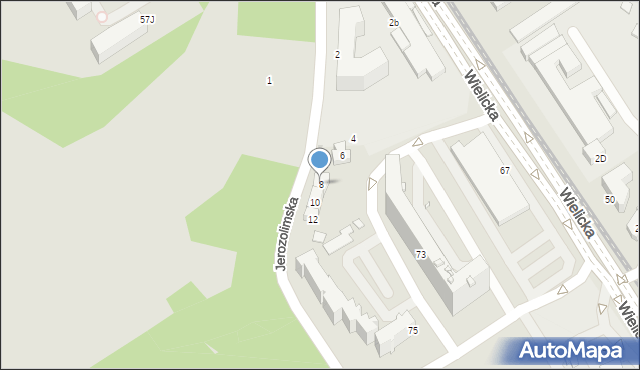 Kraków, Jerozolimska, 8, mapa Krakowa