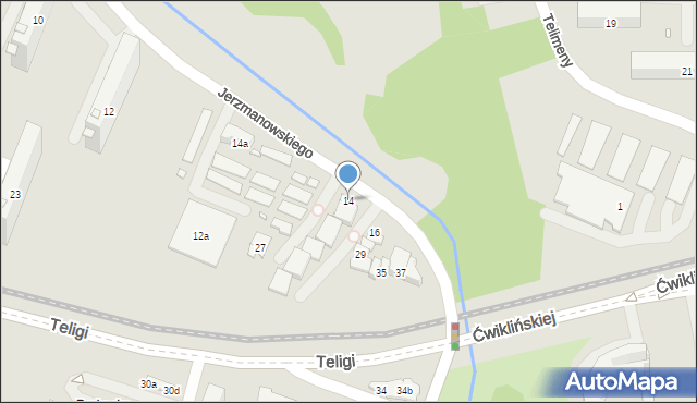 Kraków, Jerzmanowskiego Erazma, 14, mapa Krakowa