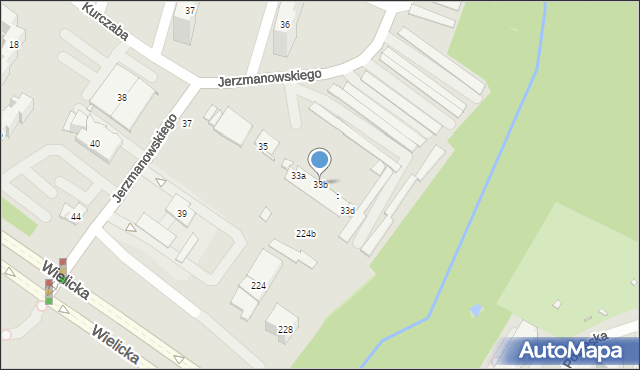 Kraków, Jerzmanowskiego Erazma, 33b, mapa Krakowa