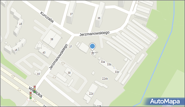 Kraków, Jerzmanowskiego Erazma, 35, mapa Krakowa