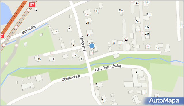 Kraków, Jeziorany, 1, mapa Krakowa