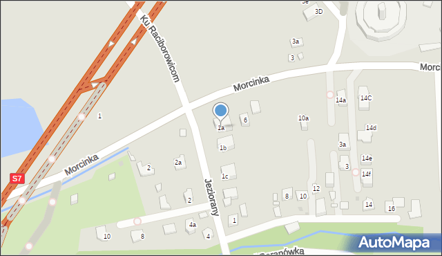 Kraków, Jeziorany, 1a, mapa Krakowa