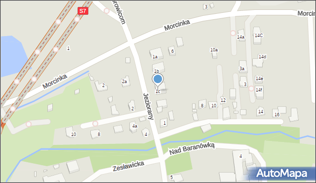 Kraków, Jeziorany, 1c, mapa Krakowa