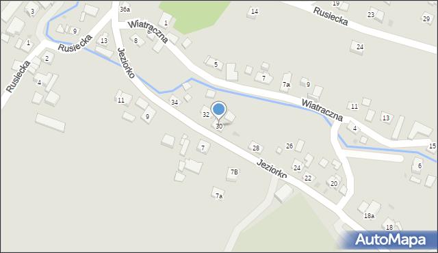 Kraków, Jeziorko, 30, mapa Krakowa