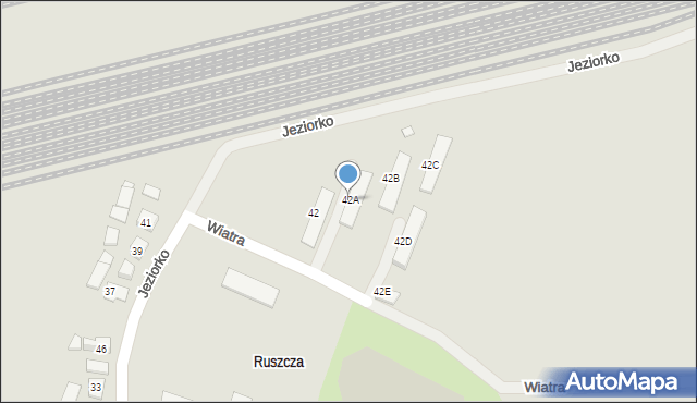 Kraków, Jeziorko, 42A, mapa Krakowa