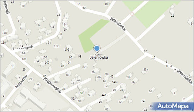 Krosno, Jeleniówka, 29B, mapa Krosna