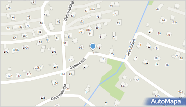 Krosno, Jesionowa, 4, mapa Krosna