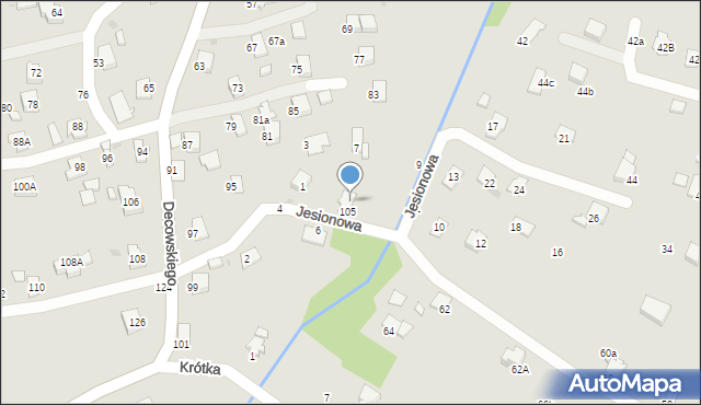 Krosno, Jesionowa, 5, mapa Krosna