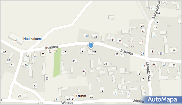 Krubin, Jeziorna, 39, mapa Krubin