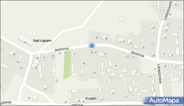 Krubin, Jeziorna, 41, mapa Krubin