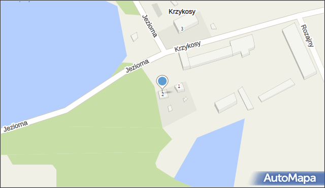 Krzykosy, Jeziorna, 2, mapa Krzykosy