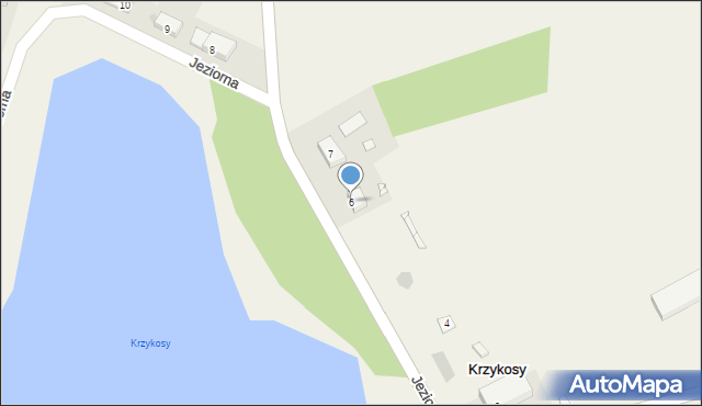 Krzykosy, Jeziorna, 6, mapa Krzykosy