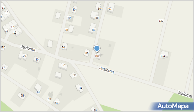 Kunowice, Jeziorna, 101, mapa Kunowice