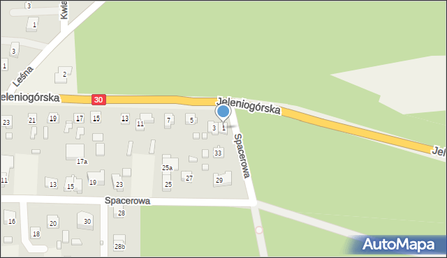 Łagów, Jeleniogórska, 1, mapa Łagów