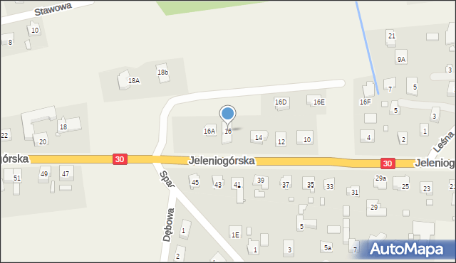 Łagów, Jeleniogórska, 16, mapa Łagów