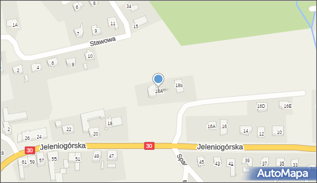 Łagów, Jeleniogórska, 18A, mapa Łagów