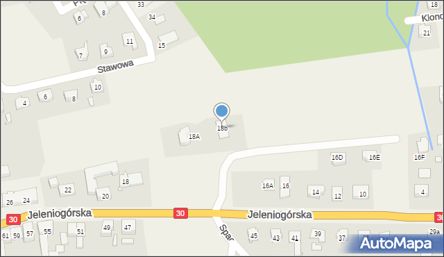 Łagów, Jeleniogórska, 18b, mapa Łagów