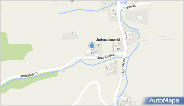 Łapszanka, Jesionowa, 8, mapa Łapszanka