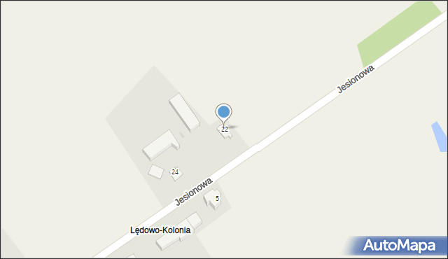 Lędowo, Jesionowa, 22, mapa Lędowo