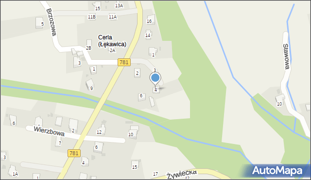 Łękawica, Jesionowa, 4, mapa Łękawica