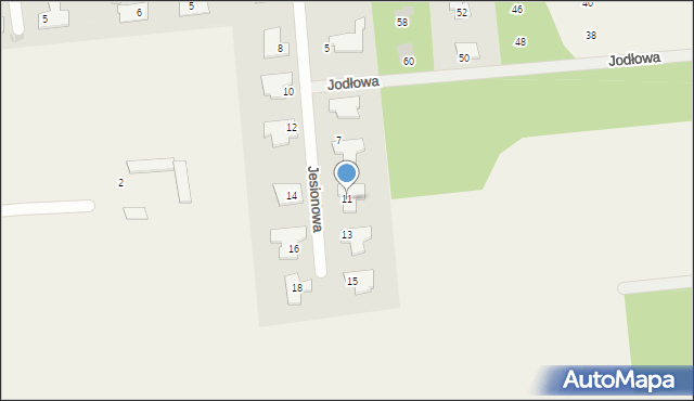 Lesznowola, Jesionowa, 11, mapa Lesznowola