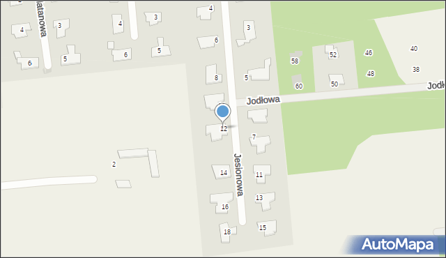 Lesznowola, Jesionowa, 12, mapa Lesznowola