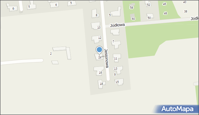 Lesznowola, Jesionowa, 14, mapa Lesznowola