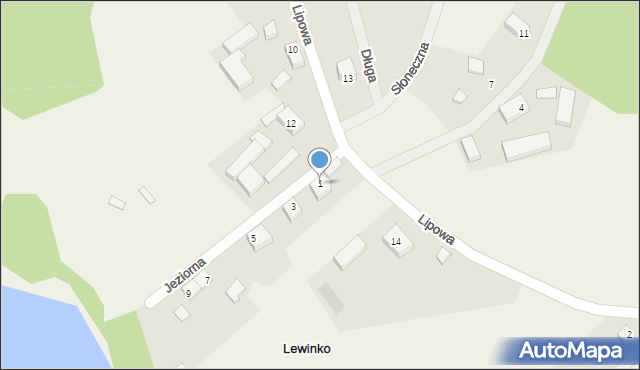 Lewinko, Jeziorna, 1, mapa Lewinko