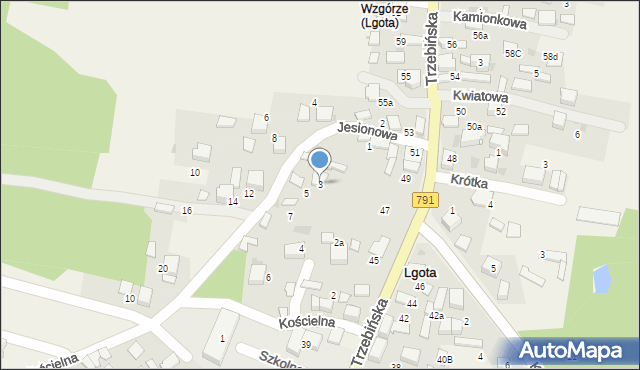 Lgota, Jesionowa, 3, mapa Lgota