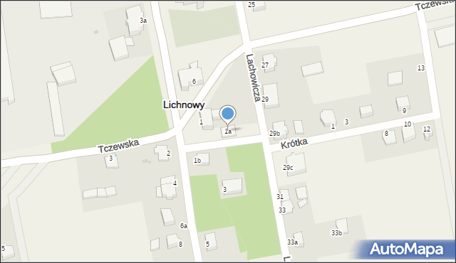 Lichnowy, Jesionowa, 1a, mapa Lichnowy