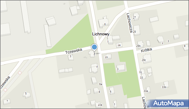 Lichnowy, Jesionowa, 2, mapa Lichnowy