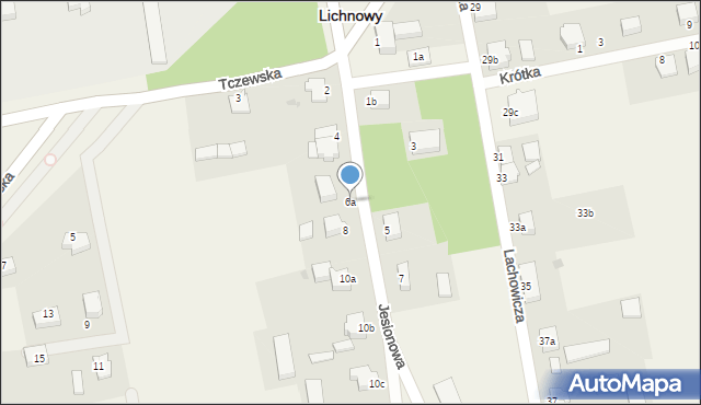 Lichnowy, Jesionowa, 6a, mapa Lichnowy