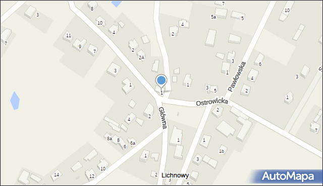 Lichnowy, Jeziorna, 1, mapa Lichnowy