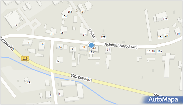 Lipiany, Jedności Narodowej, 12a, mapa Lipiany