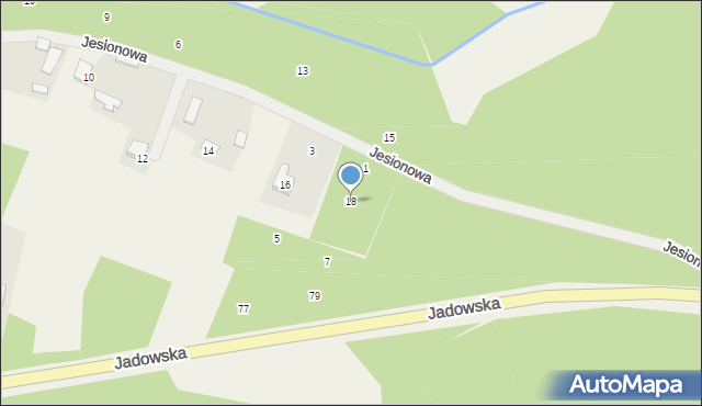 Lipka, Jesionowa, 18, mapa Lipka