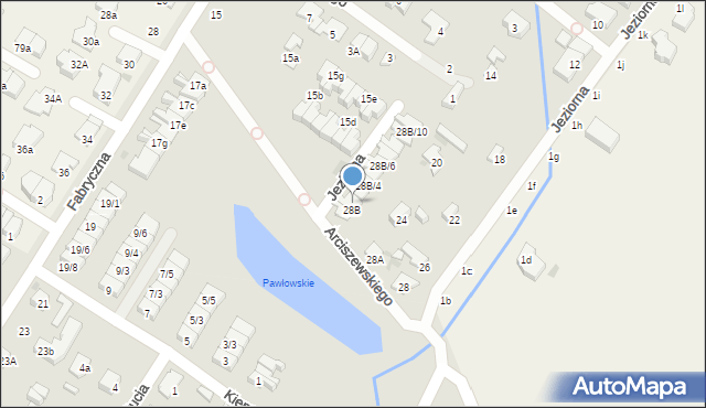 Łomianki, Jeziorna, 28B/2, mapa Łomianki