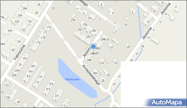 Łomianki, Jeziorna, 28B/4, mapa Łomianki