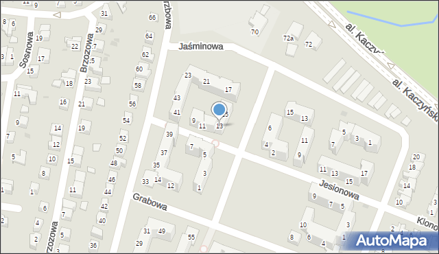 Lubin, Jesionowa, 13, mapa Lubin